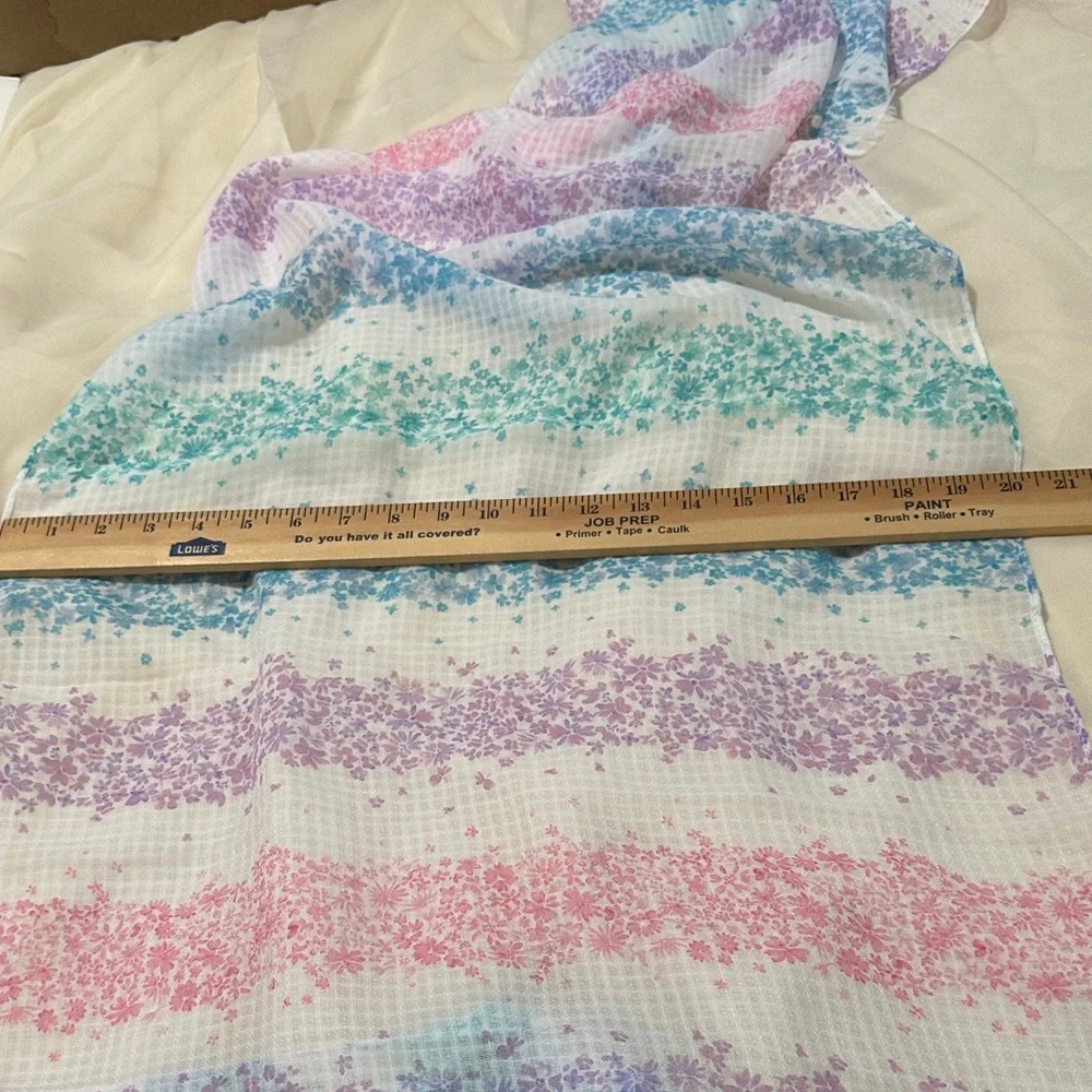Talbots Pastel Floral Colorful Scarf